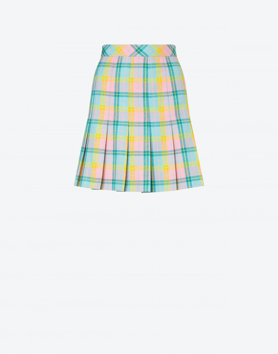 CHECK COTTON MINI SKIRT - 1