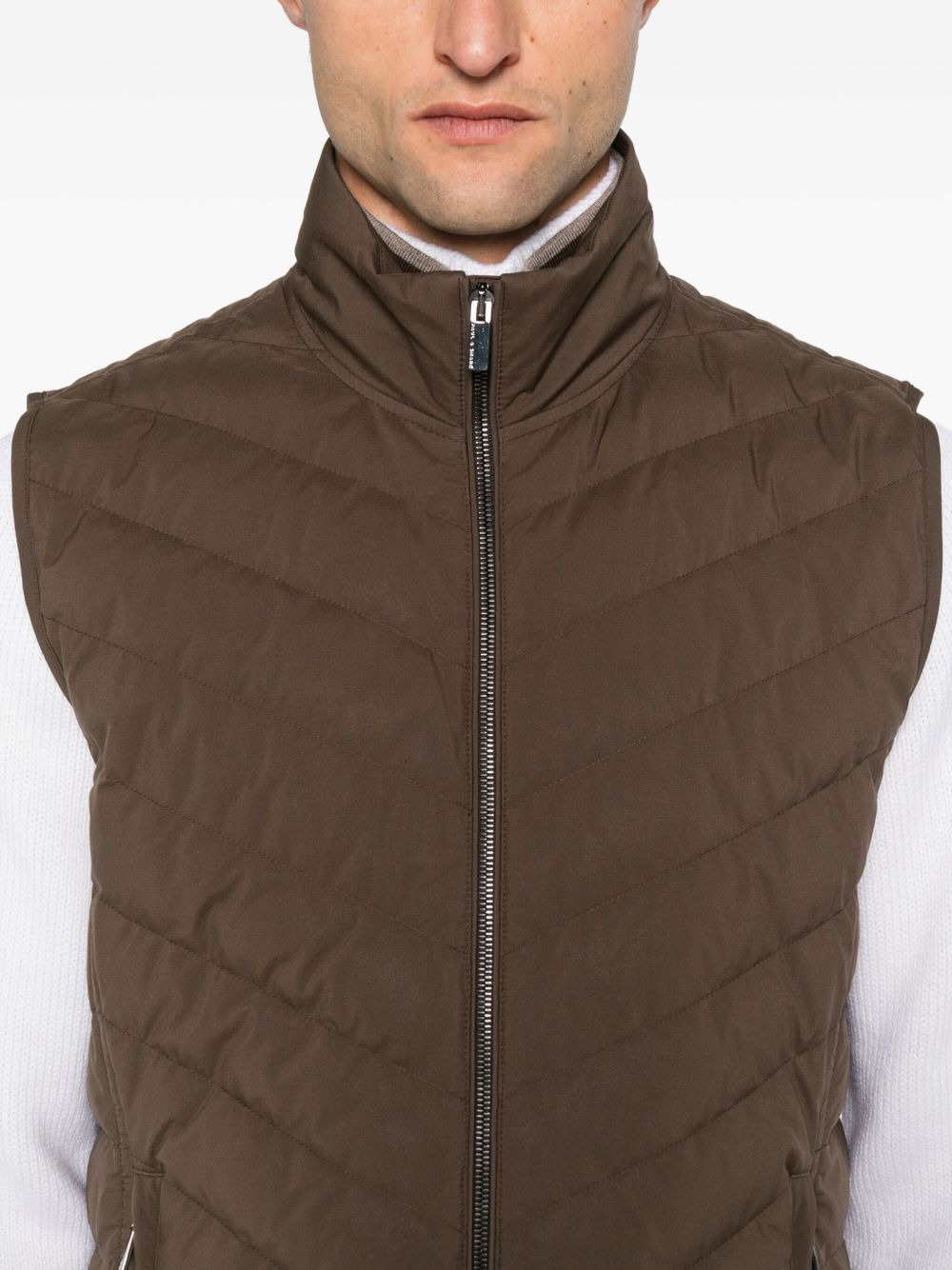 quilted zip-front gilet - 5