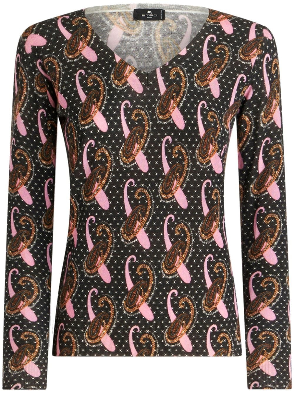 paisley-print virgin wool top - 1