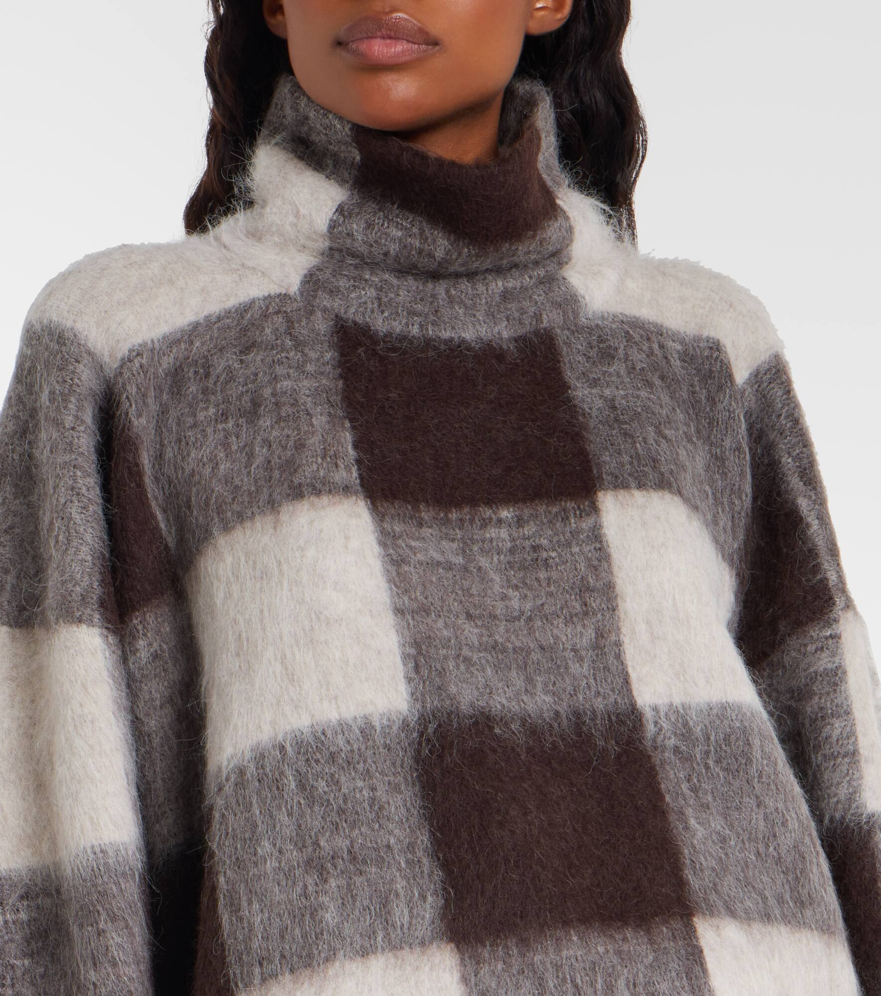 Kai checked alpaca-blend turtleneck sweater - 4