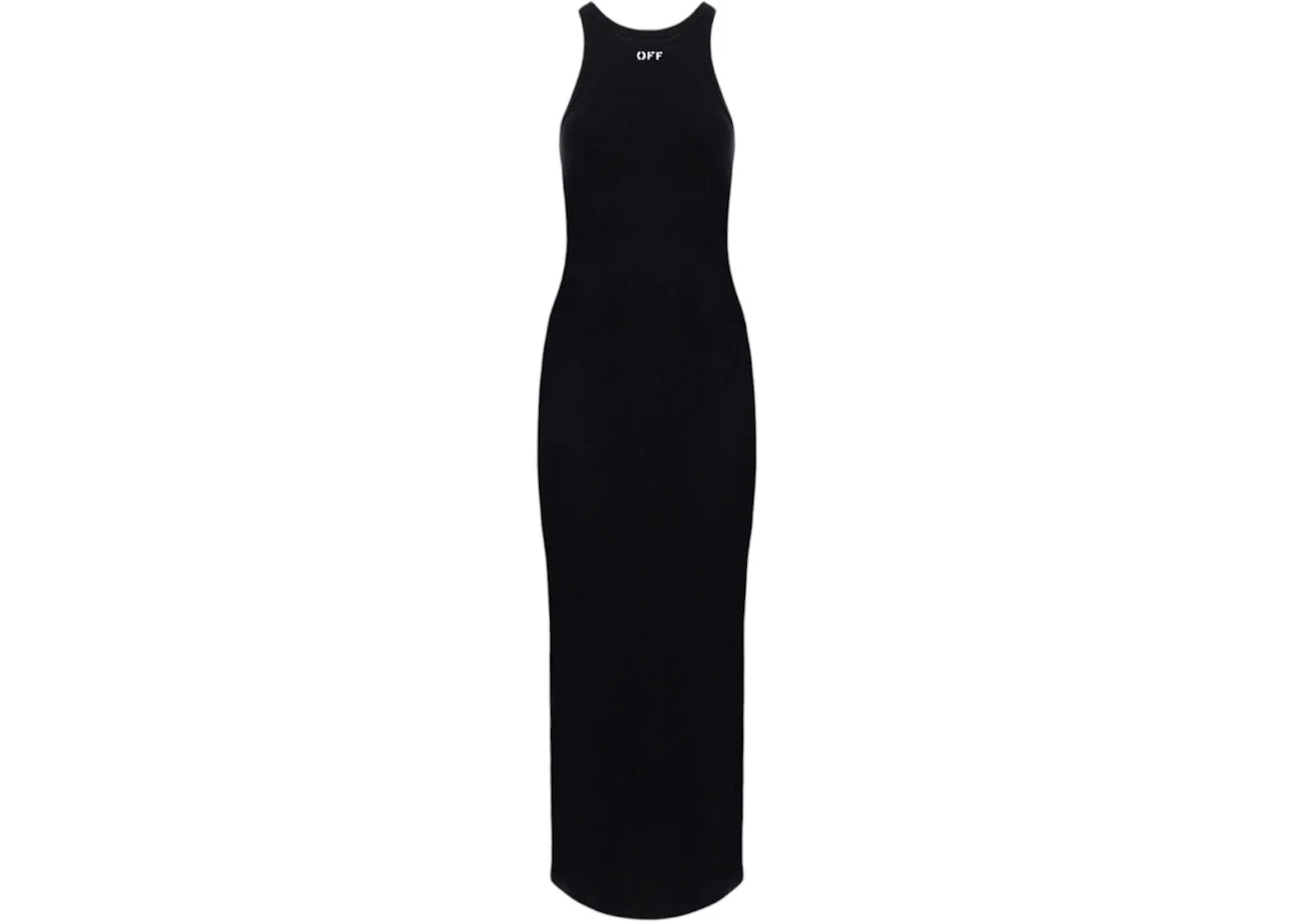 OFF-WHITE Women's Basic Ribbed Dress Black - 1