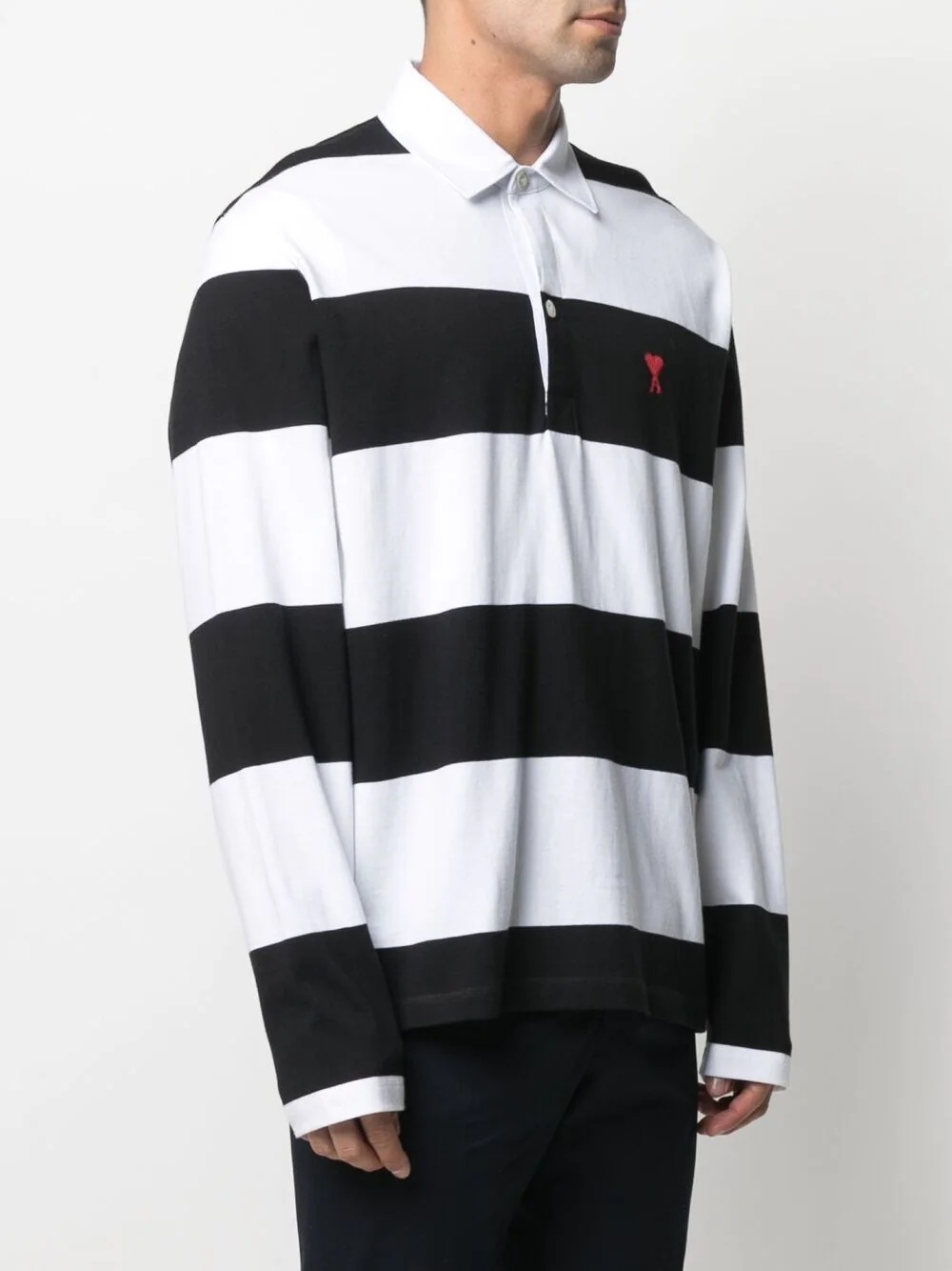 horizontal-stripe polo shirt - 3