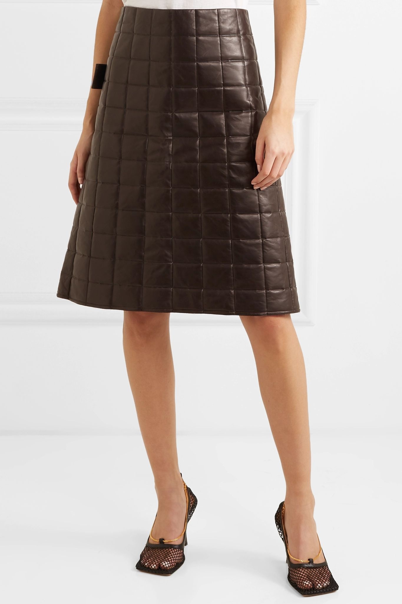 Quilted leather skirt  - 3