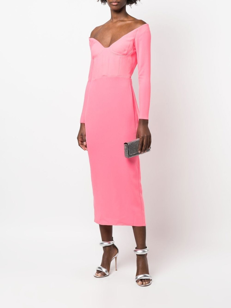 ALEX PERRY Deryn off-shoulder midi dress outlook