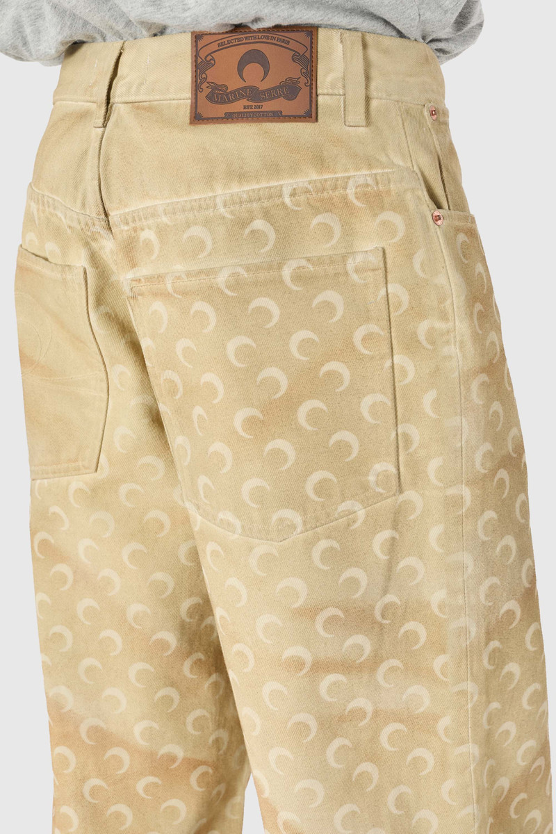 Marine Serre Faded moon denim straight jeans outlook
