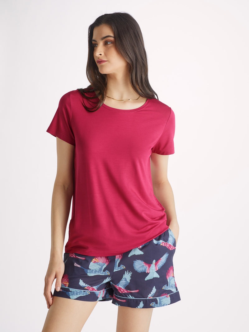 Women's T-Shirt Lara Micro Modal Stretch Berry - 2