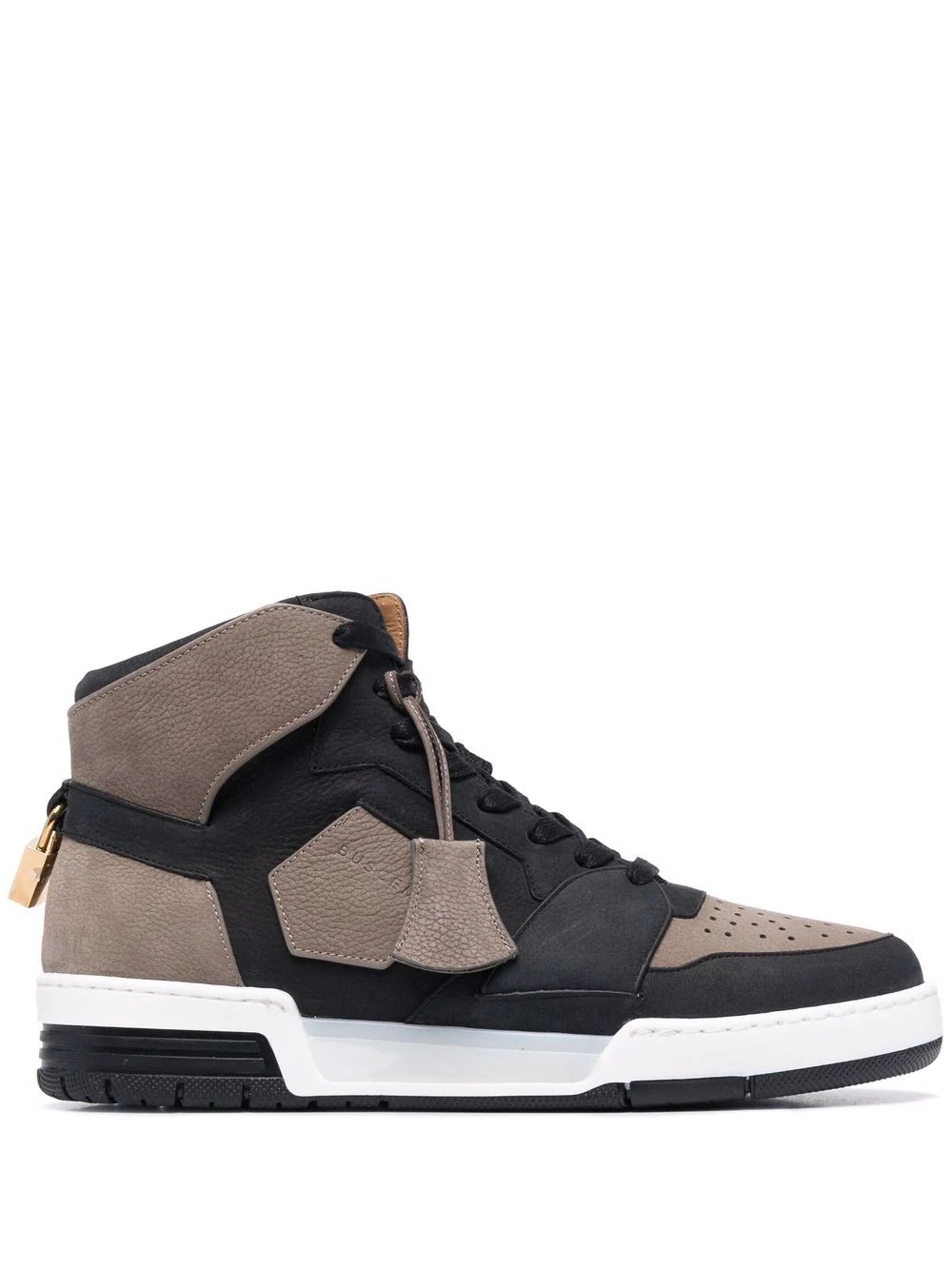 panelled high-top sneakers - 1