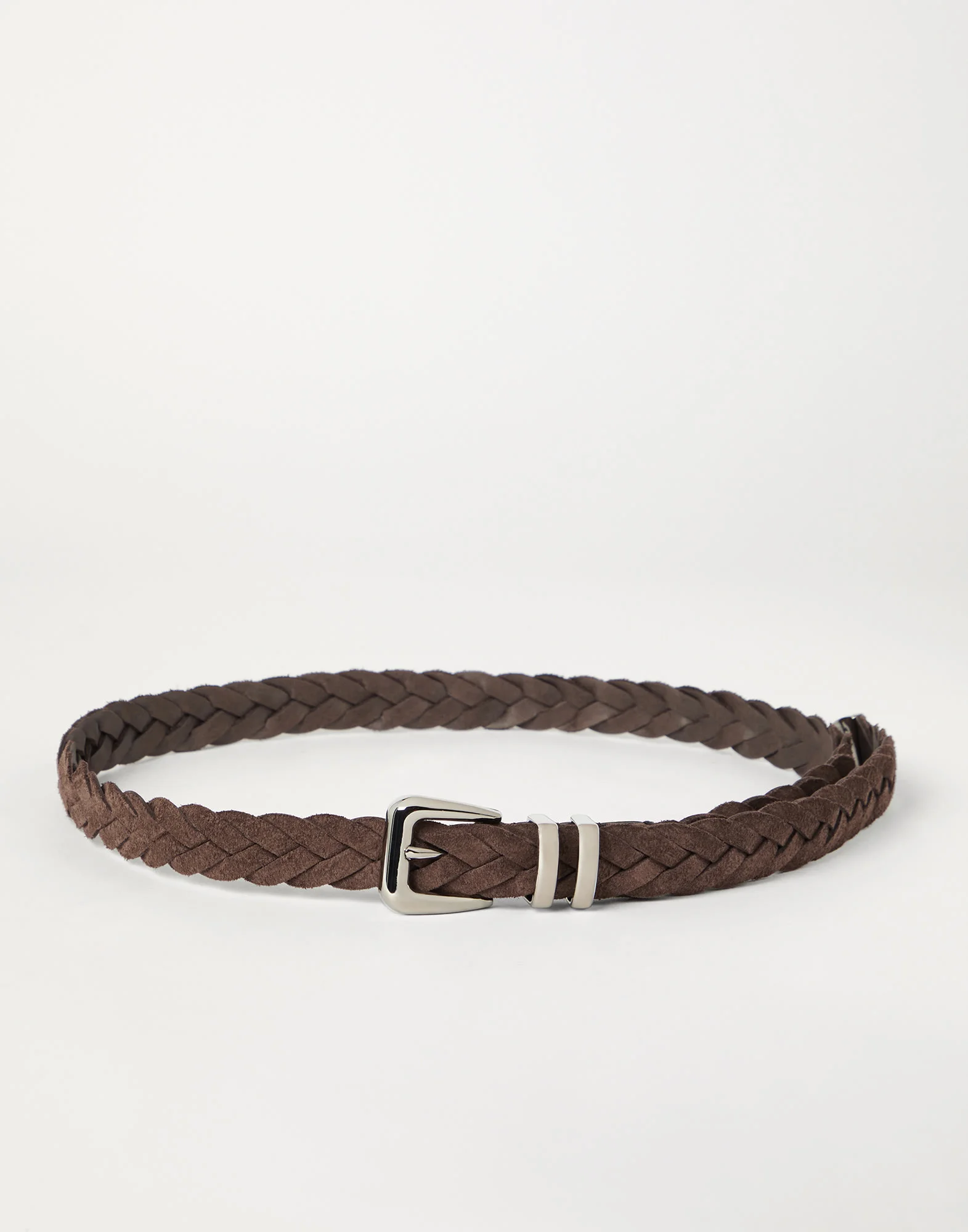 Reversed calfskin braided belt with tip - 1