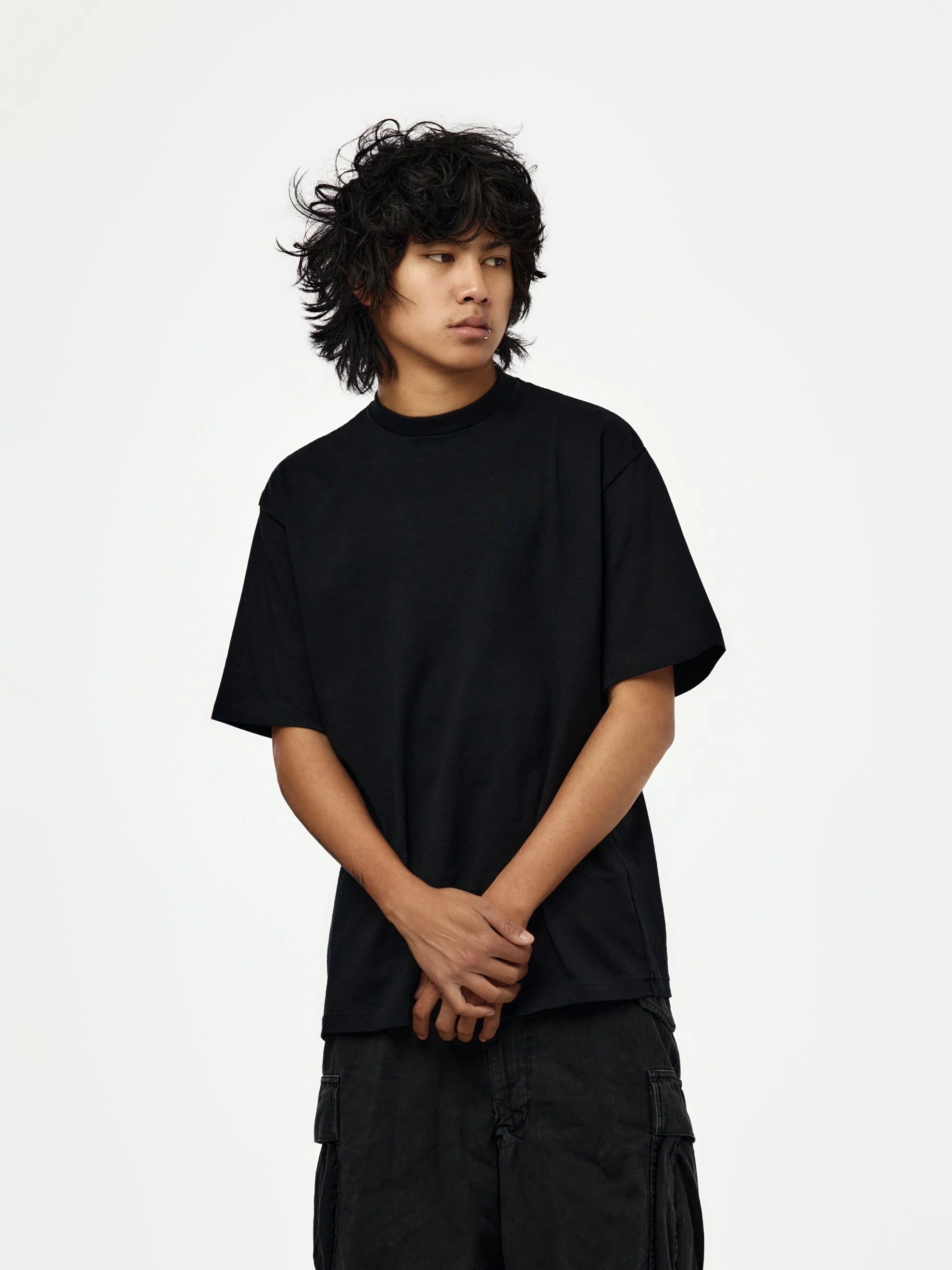 LIGHT WEIGHT T-SHIRT (BLACK) (SIS) - 1