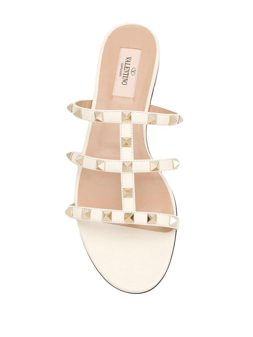 Rockstud leather flat sandals - 4