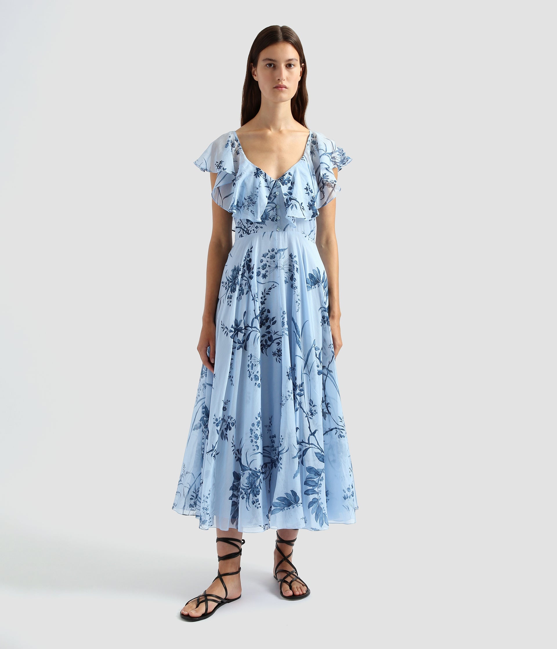 FIT AND FLARE MIDI DRESS - 4
