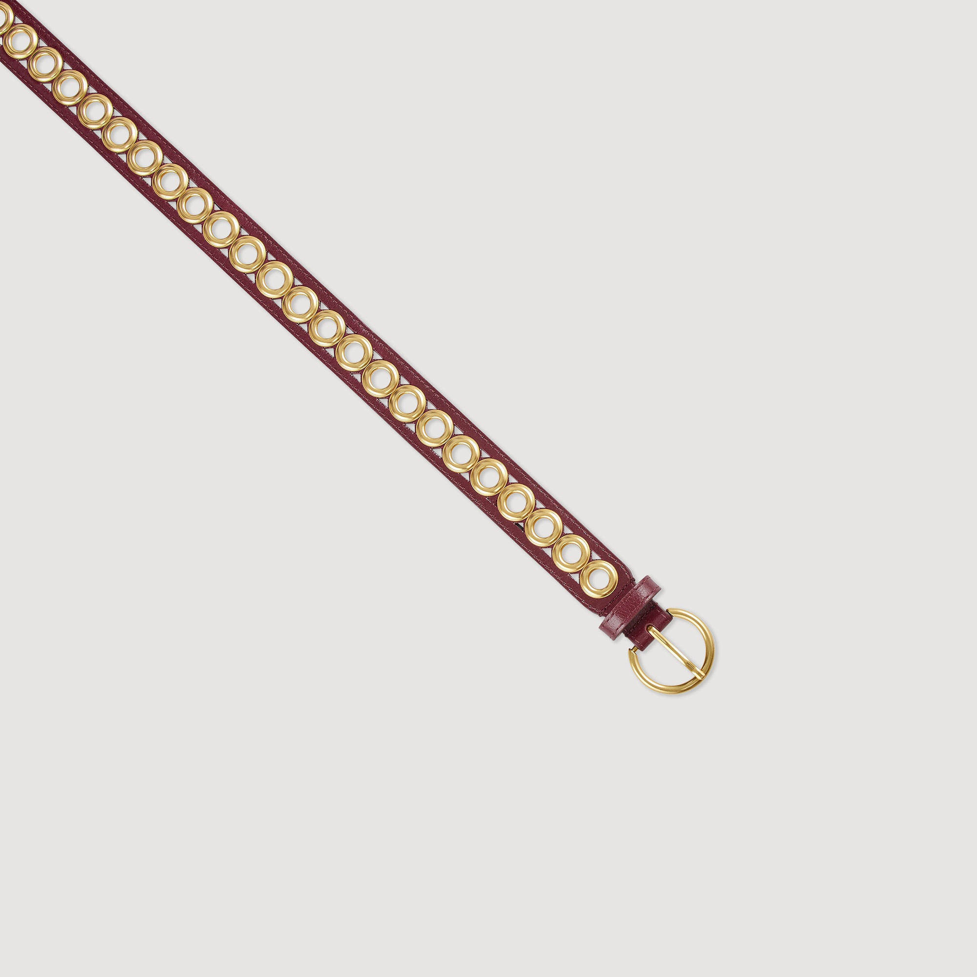 Leather belt with eyelets - 2
