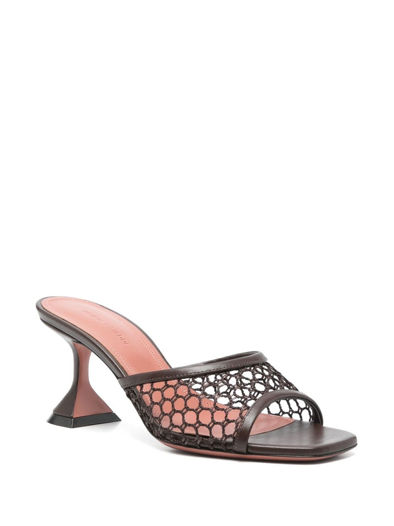 Amina Muaddi 65mm fishnet mules outlook