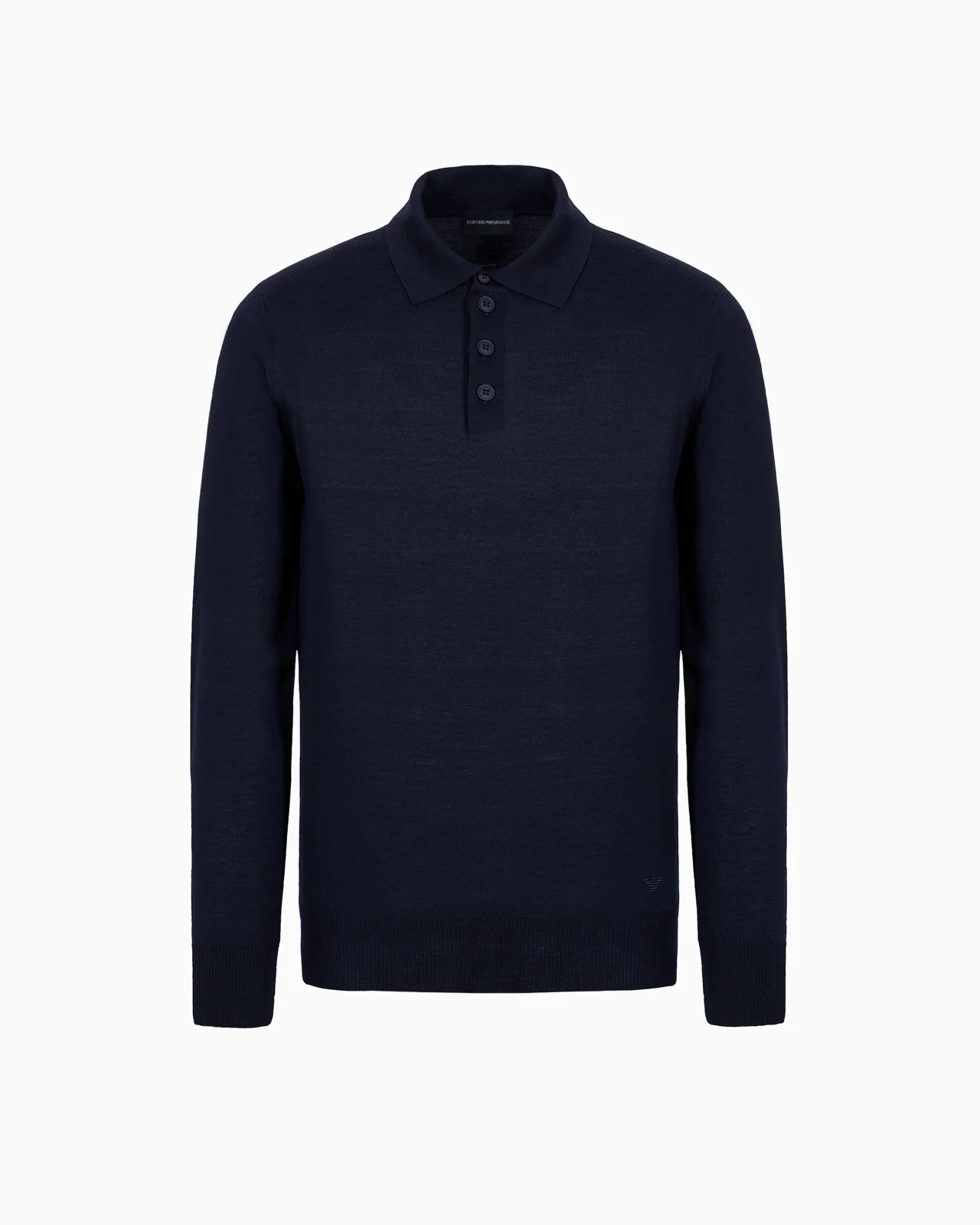 Virgin-wool jumper with polo-shirt collar - 1