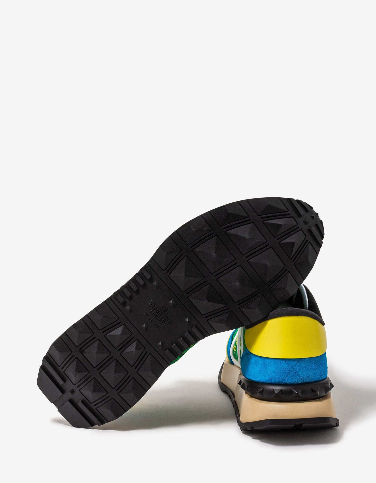 Valentino Green & Blue Lace & Mesh Lacerunner Trainers - 6