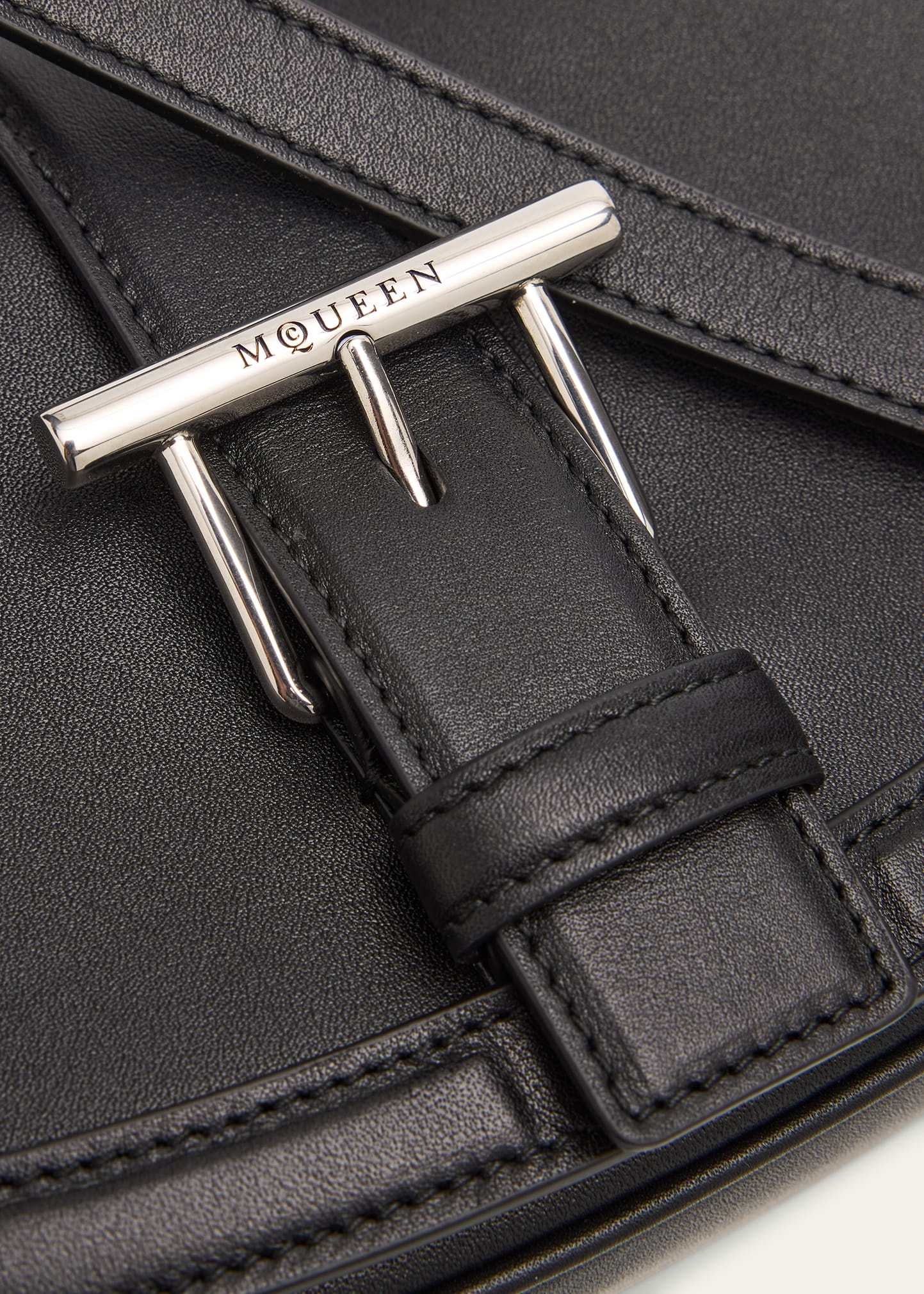 Mini T Bar Leather Saddle Crossbody Bag - 5