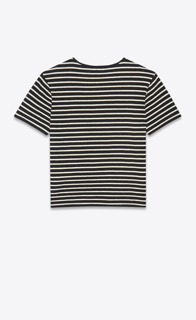 SAINT LAURENT striped monogram t-shirt in jersey outlook