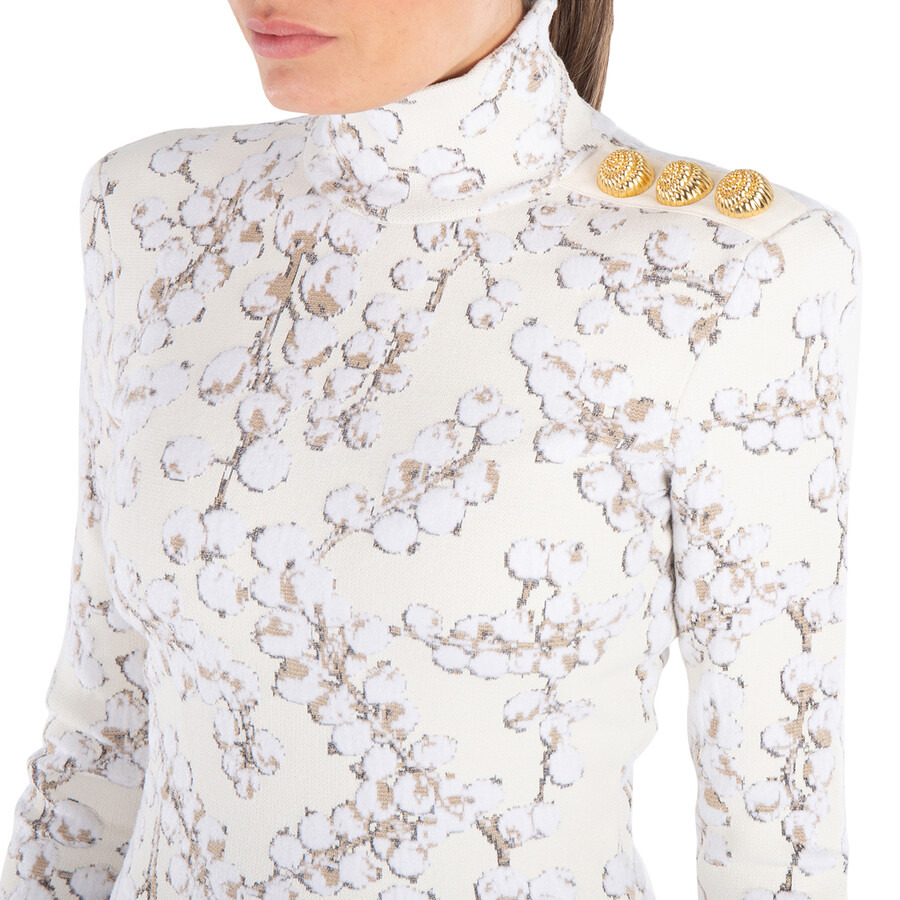 Balmain Redcurrant Jacquard Knit Short Dress - 2