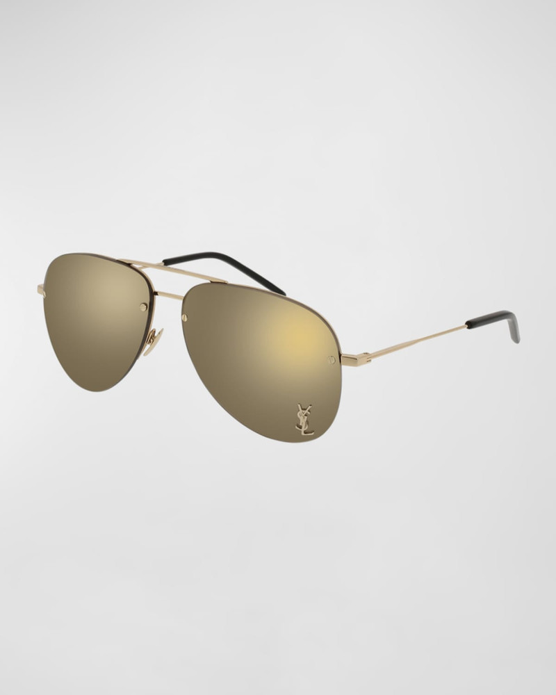 SAINT LAURENT Classic 11 Monochromatic Aviator Sunglasses outlook
