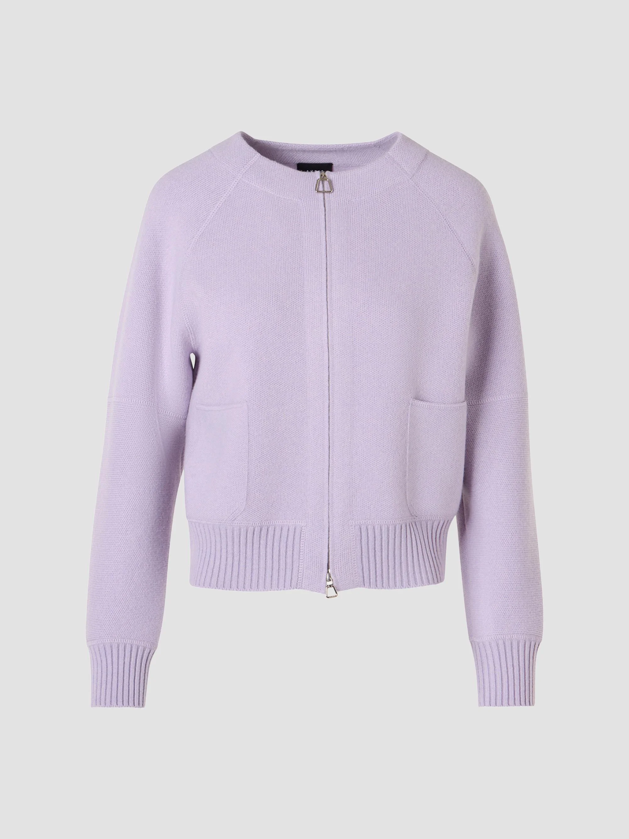 Women's Cashmere Piqué Zip Cardigan - Malva - 1