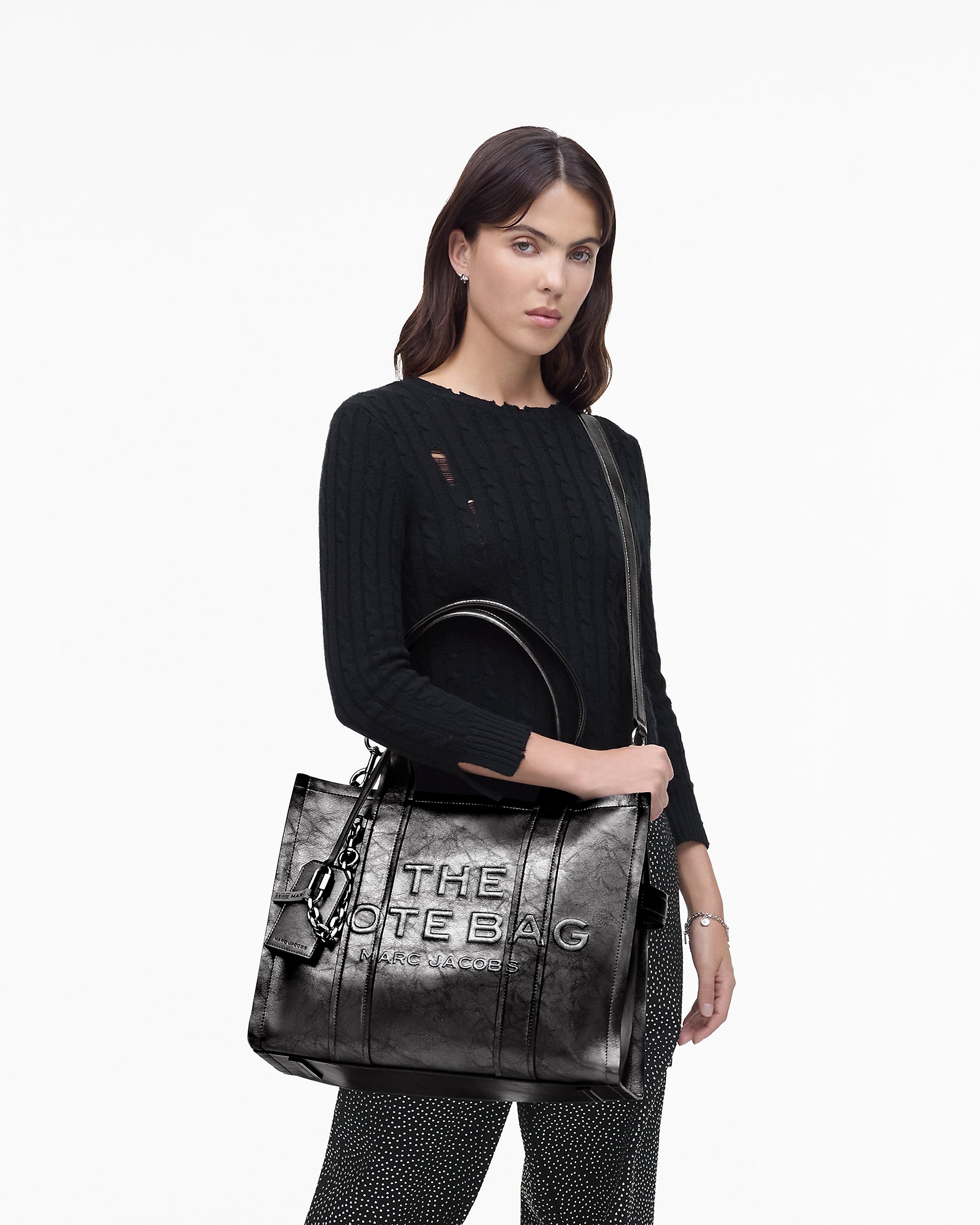 THE METALLIC DISTRESSED LARGE TOTE BAG - 8