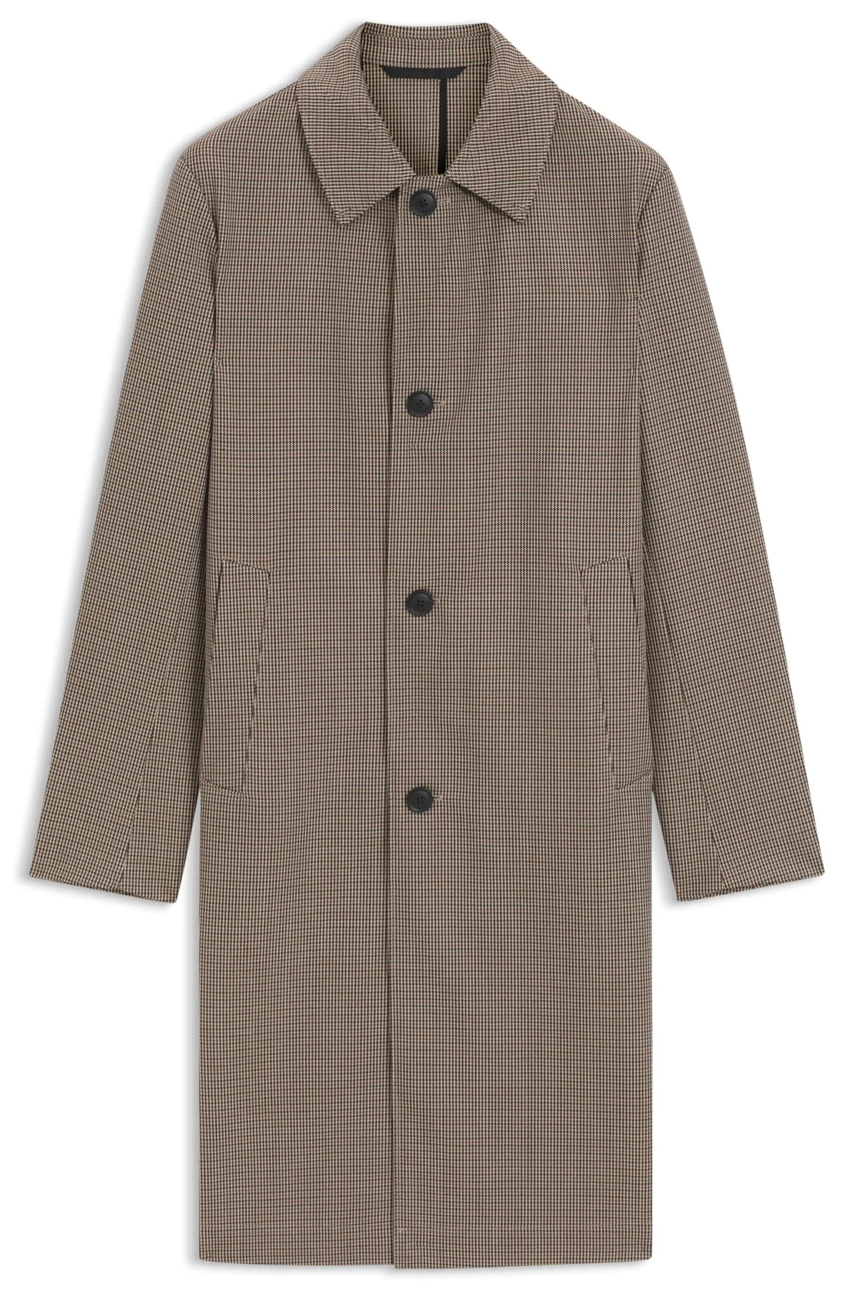 RELAXED-FIT WATER-REPELLENT COAT IN HOUNDSTOOTH VIRGIN WOOL - 1