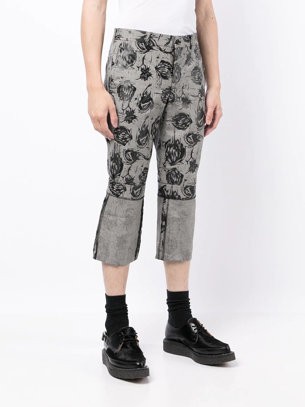 abstract print cropped trousers - 3