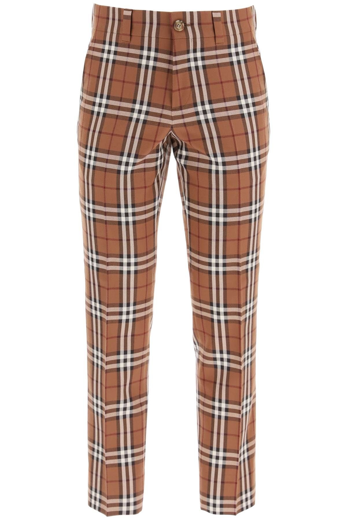 TAILORED CROPPED TROUSERS IN TARTAN WOOL - 1