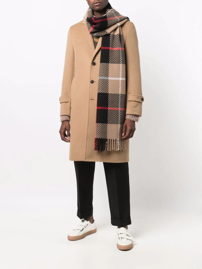 Mackintosh check-pattern fringed-edge scarf outlook