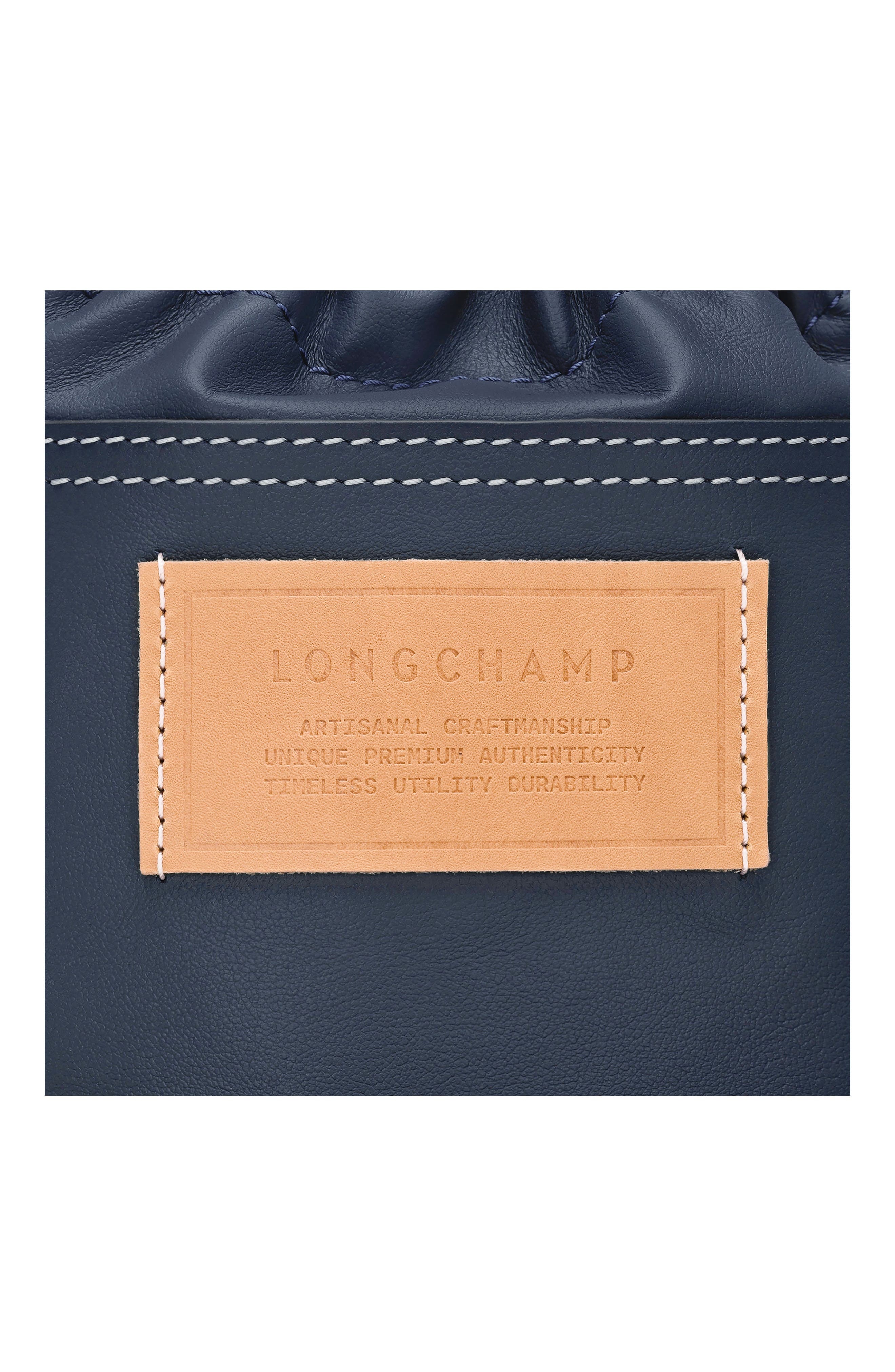 Longchamp Extra Small Le Pliage Xtra Worker Leather Bucket Bag in Navy at Nordstrom - 6