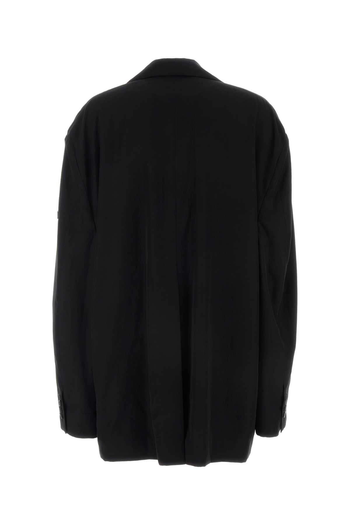 Balenciaga Women Black Jersey Oversize Blazer - 2