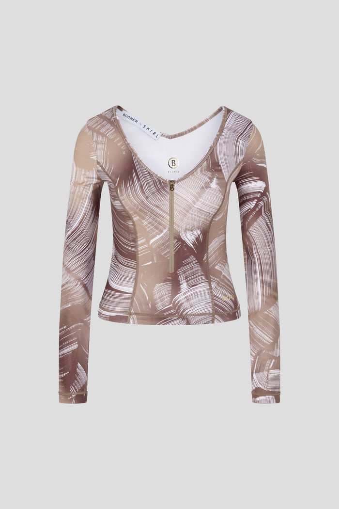 Kristy Long-sleeve top in Brown/Beige - 1