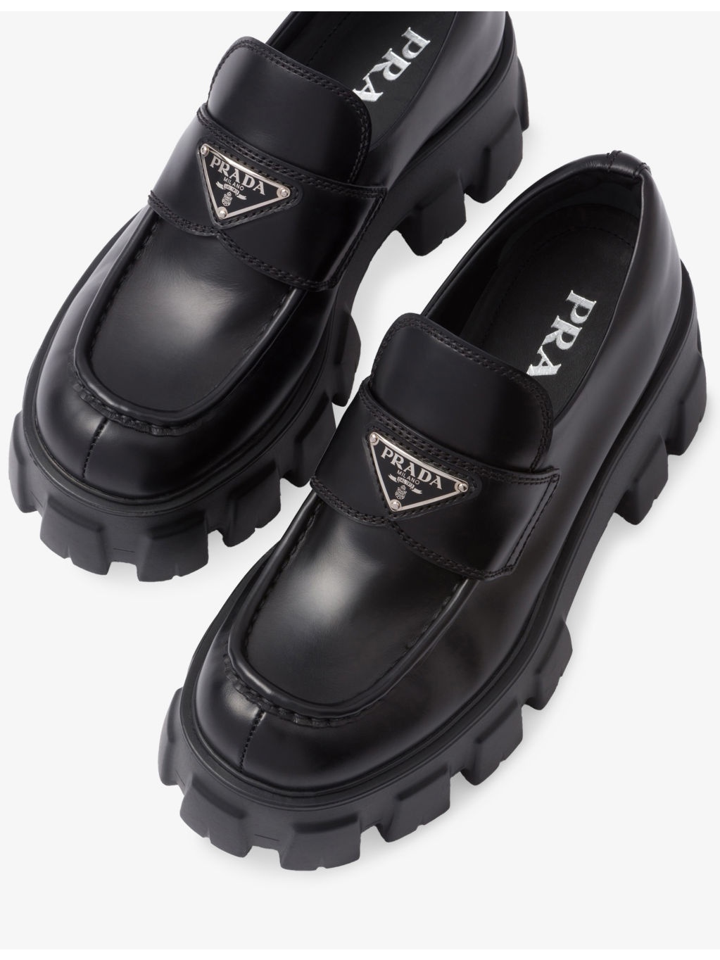 Monolith logo-plaque leather loafers - 3