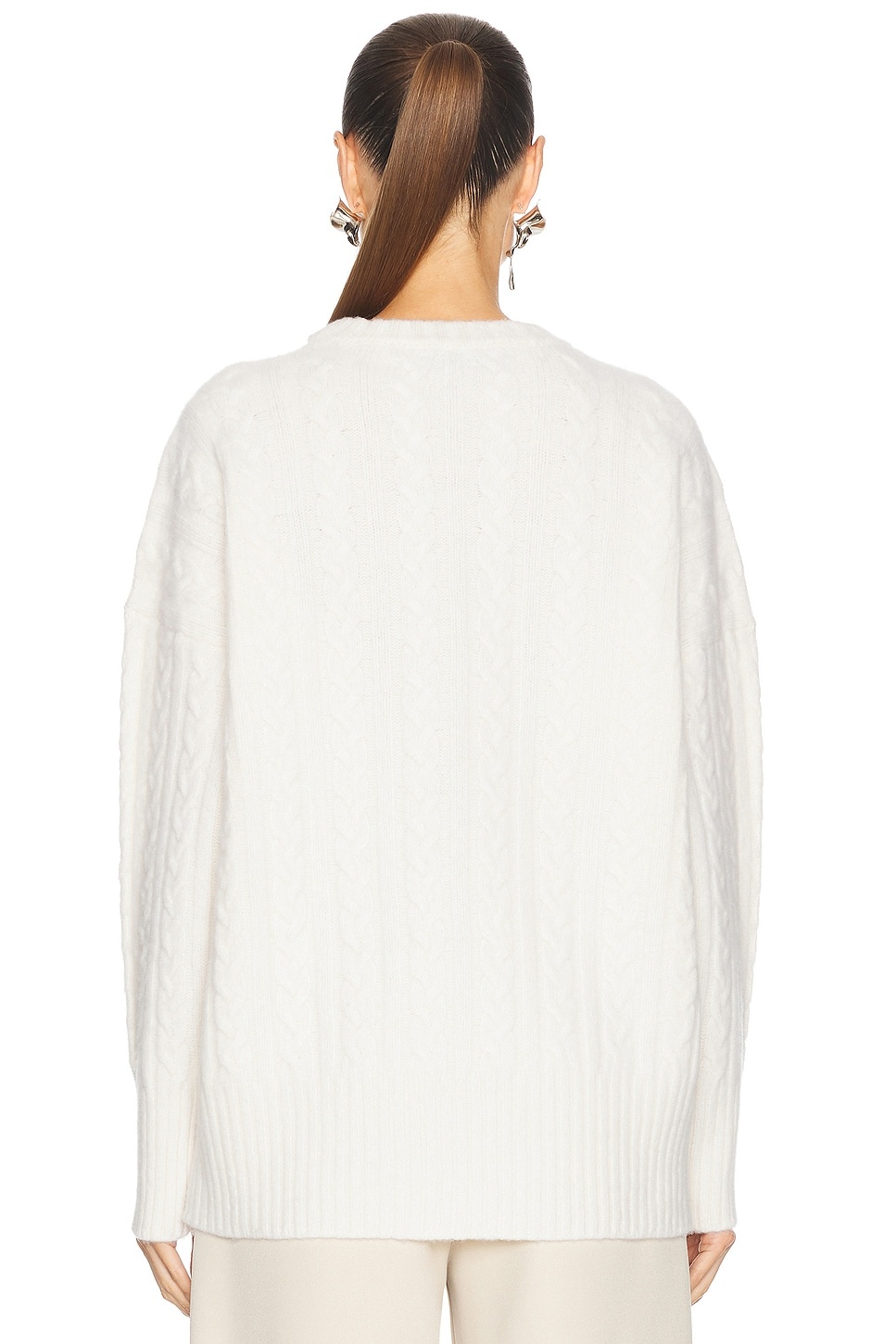 Relaxed Fit Cable Sweater - 3