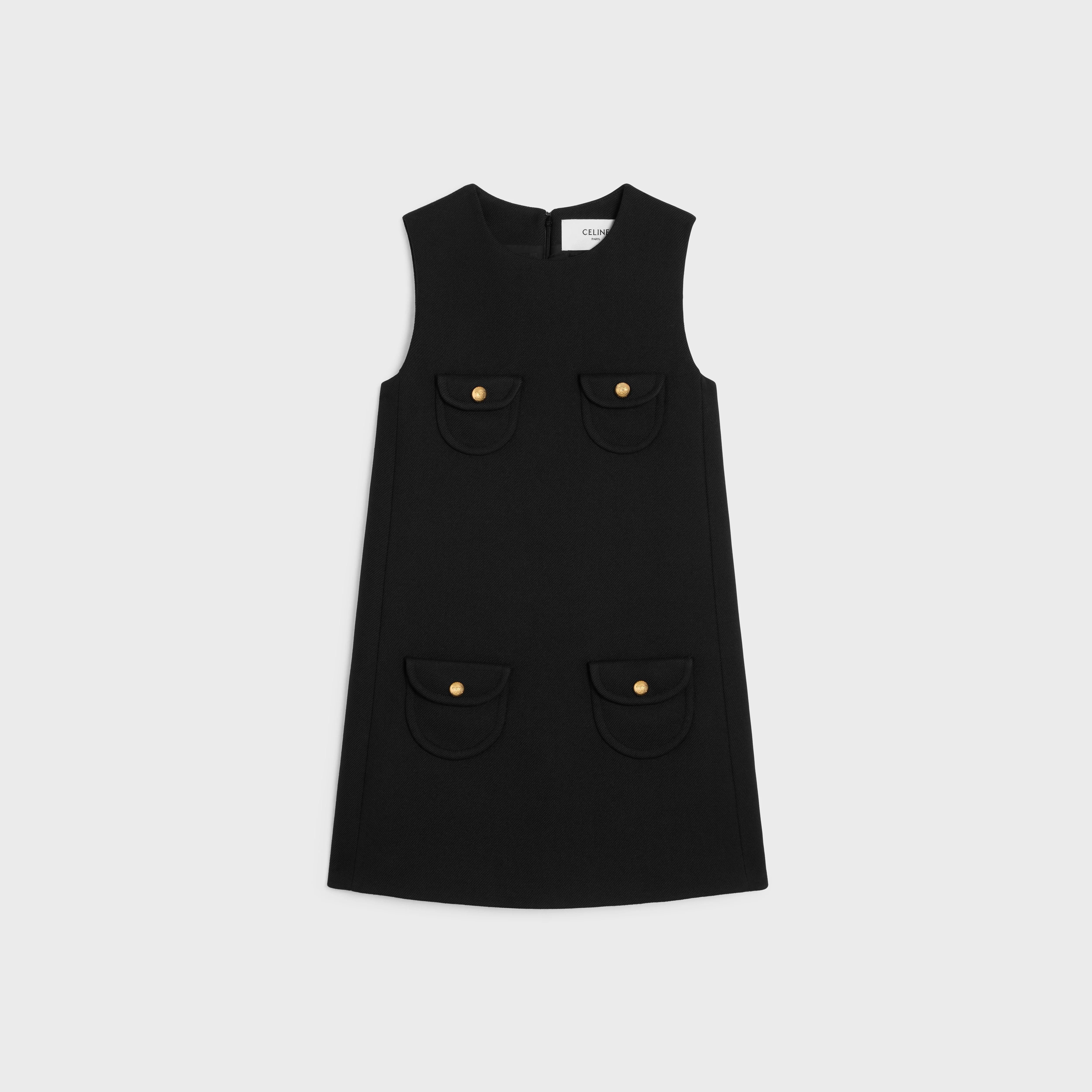 CELINE trapeze mini skirt in double faced wool tricotine