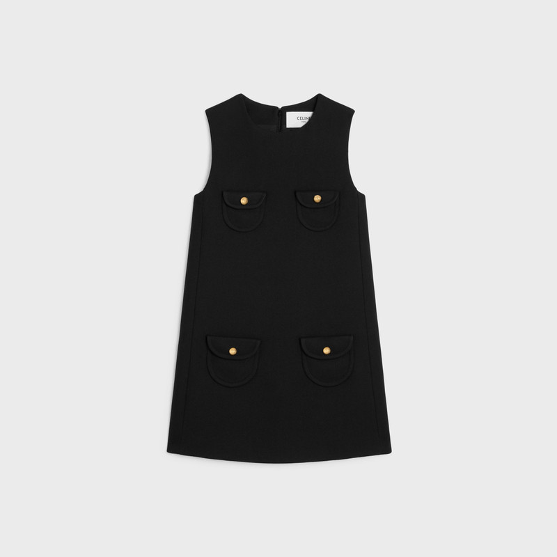 trapeze mini skirt in double faced wool tricotine 1