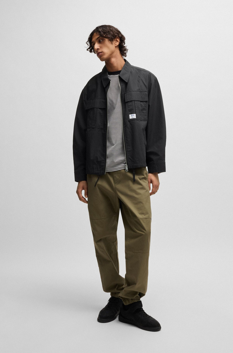 HUGO RIPSTOP-COTTON REGULAR-FIT JACKET WITH LOGO LABEL outlook