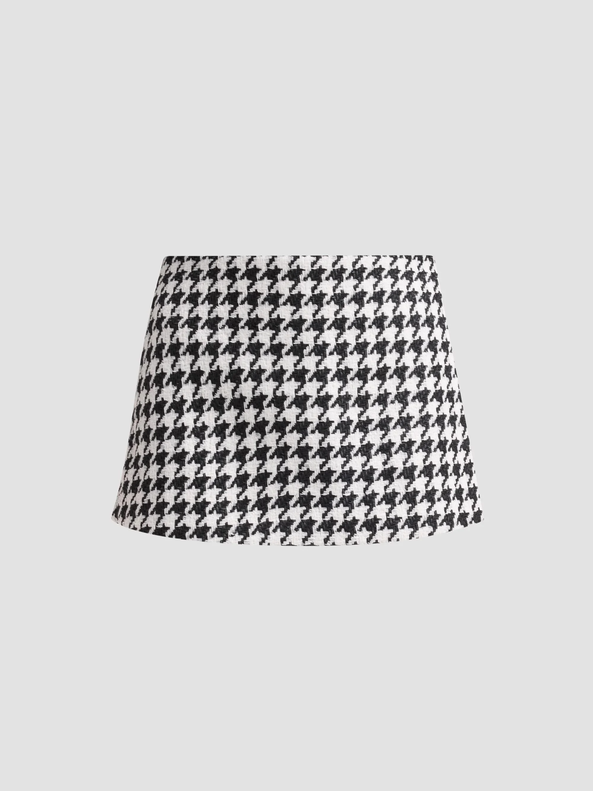 Women's Lakelyn Houndstooth Mini Skort - Black Off White - 1