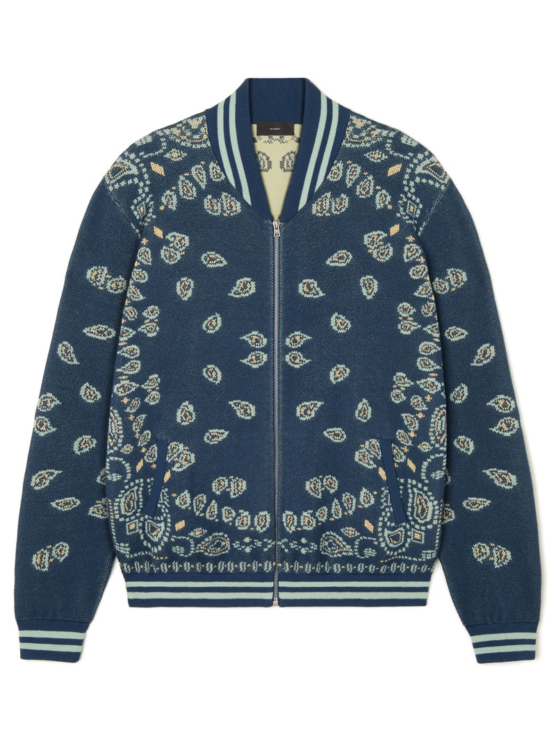 Bandana Piquet Jacquard Bomber Jacket 1