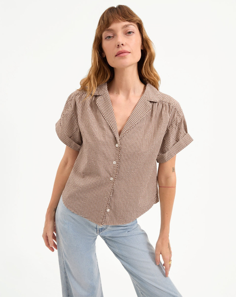 VERONICA BEARD ILENE GINGHAM BUTTON-DOWN SHIRT outlook