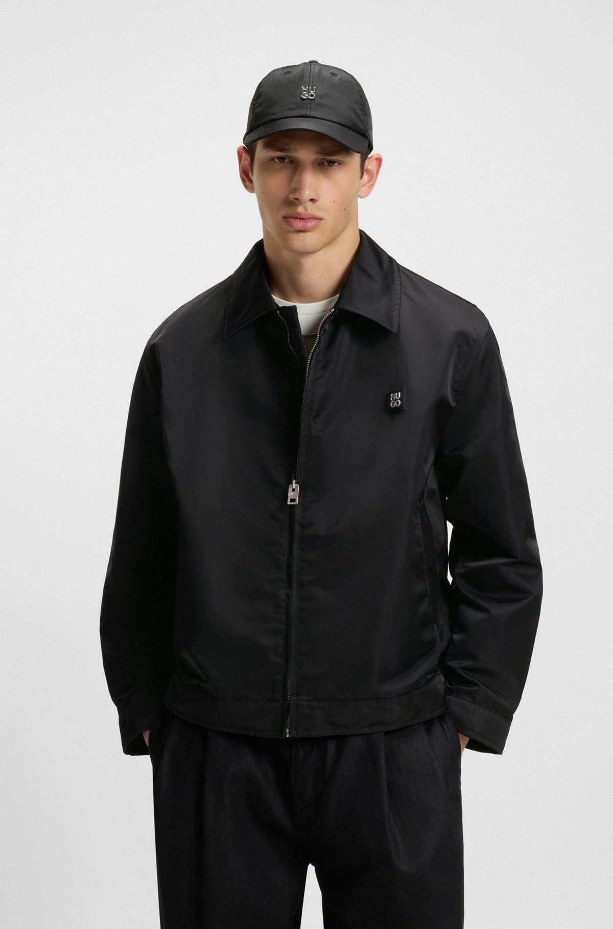 WATER-REPELLENT JACKET WITH STACKED-LOGO TRIM - 2