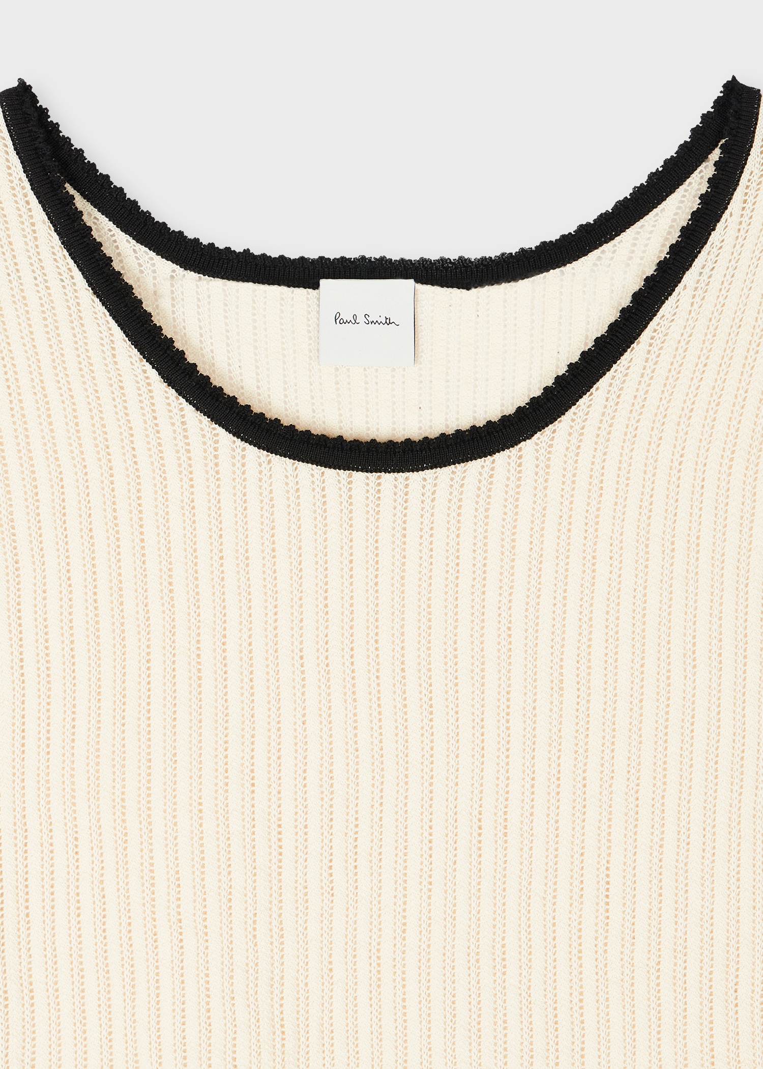 Women's Organic Cotton Knitted Stripe Trim Vest - 2