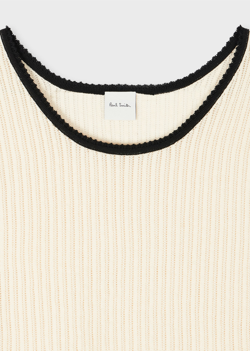 Paul Smith Women's Organic Cotton Knitted Stripe Trim Vest outlook