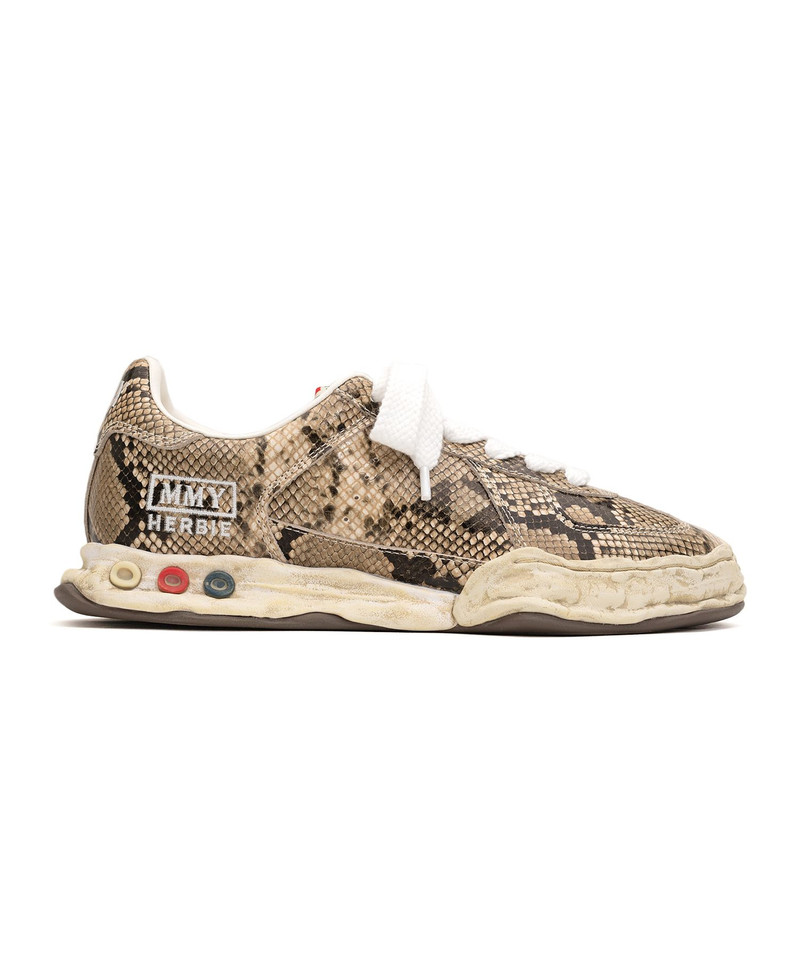 "HERBIE" OG Sole Python Printed Leather Low-top Sneaker 12