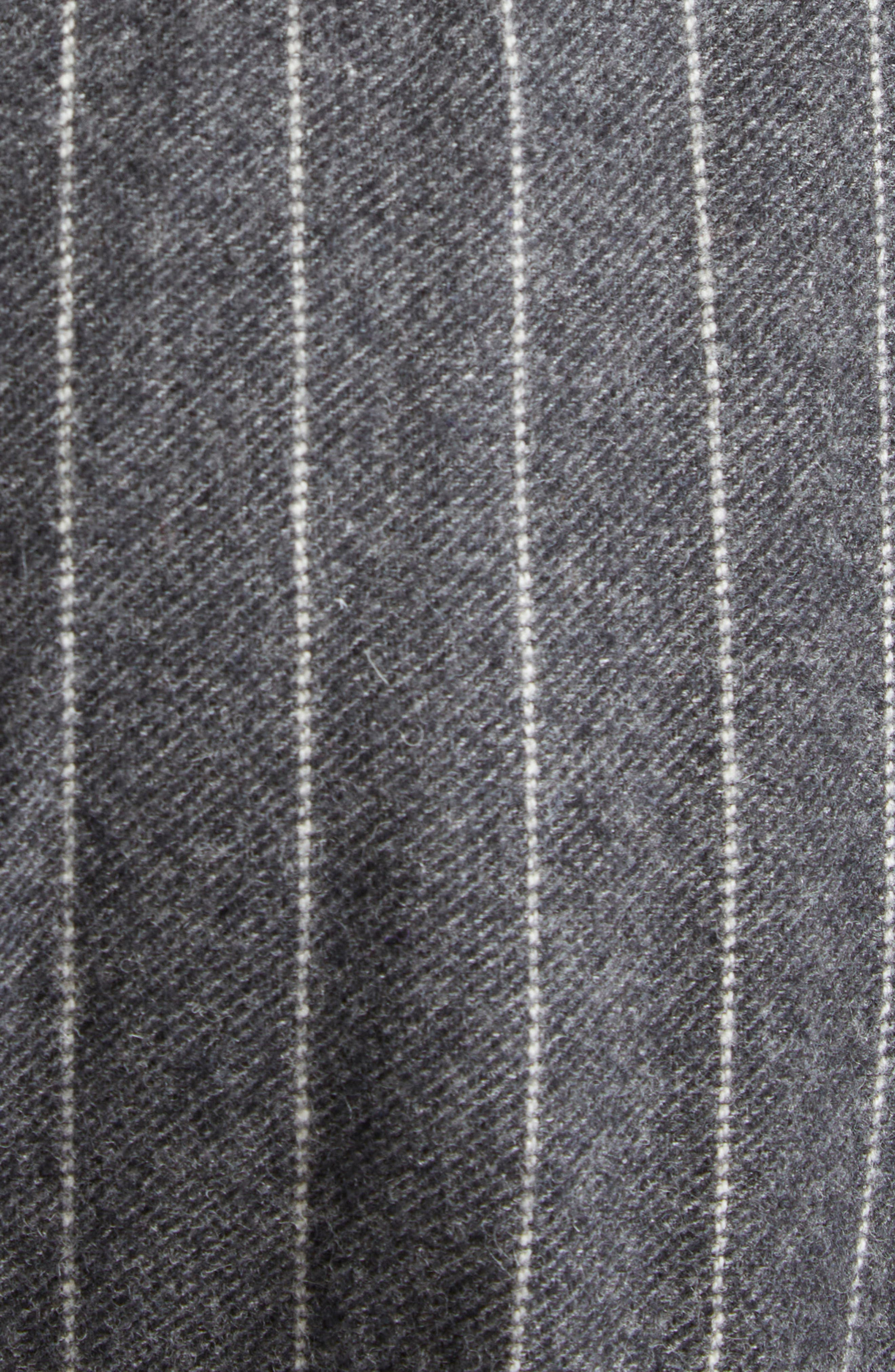 Carolina Herrera Diane Pinstripe Wool Blend Wide Leg Pants in Charcoal Grey at Nordstrom - 7