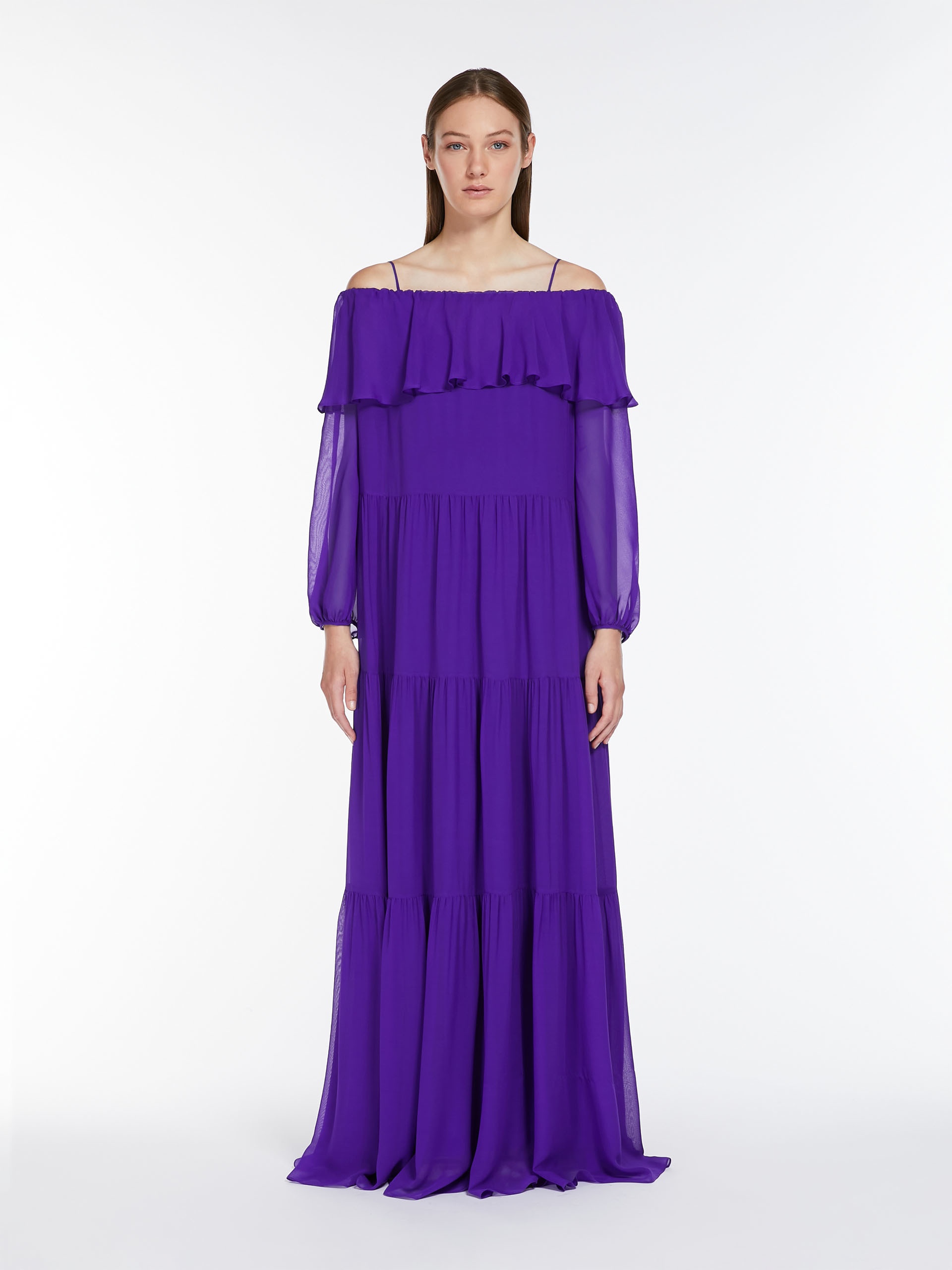 LEMMA Printed silk off-the-shoulder dress - 3