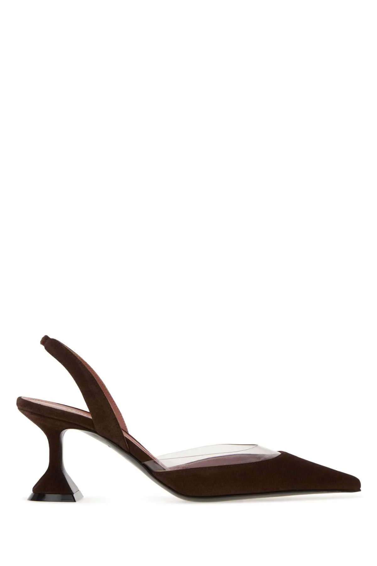 Amina Muaddi Women Brown Suede Lara Pumps - 1