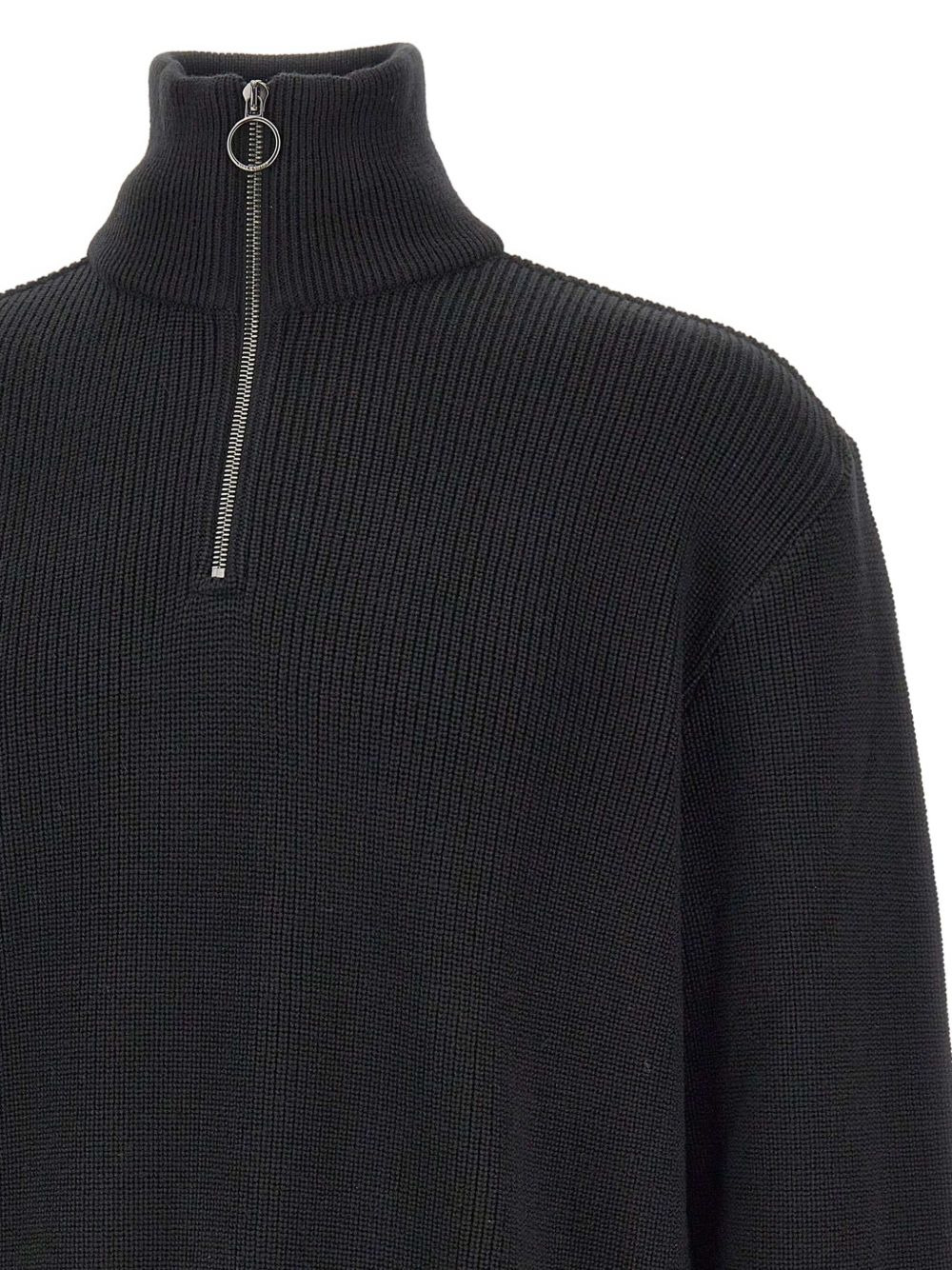 ribbed high-neck half-zip sweater - 4