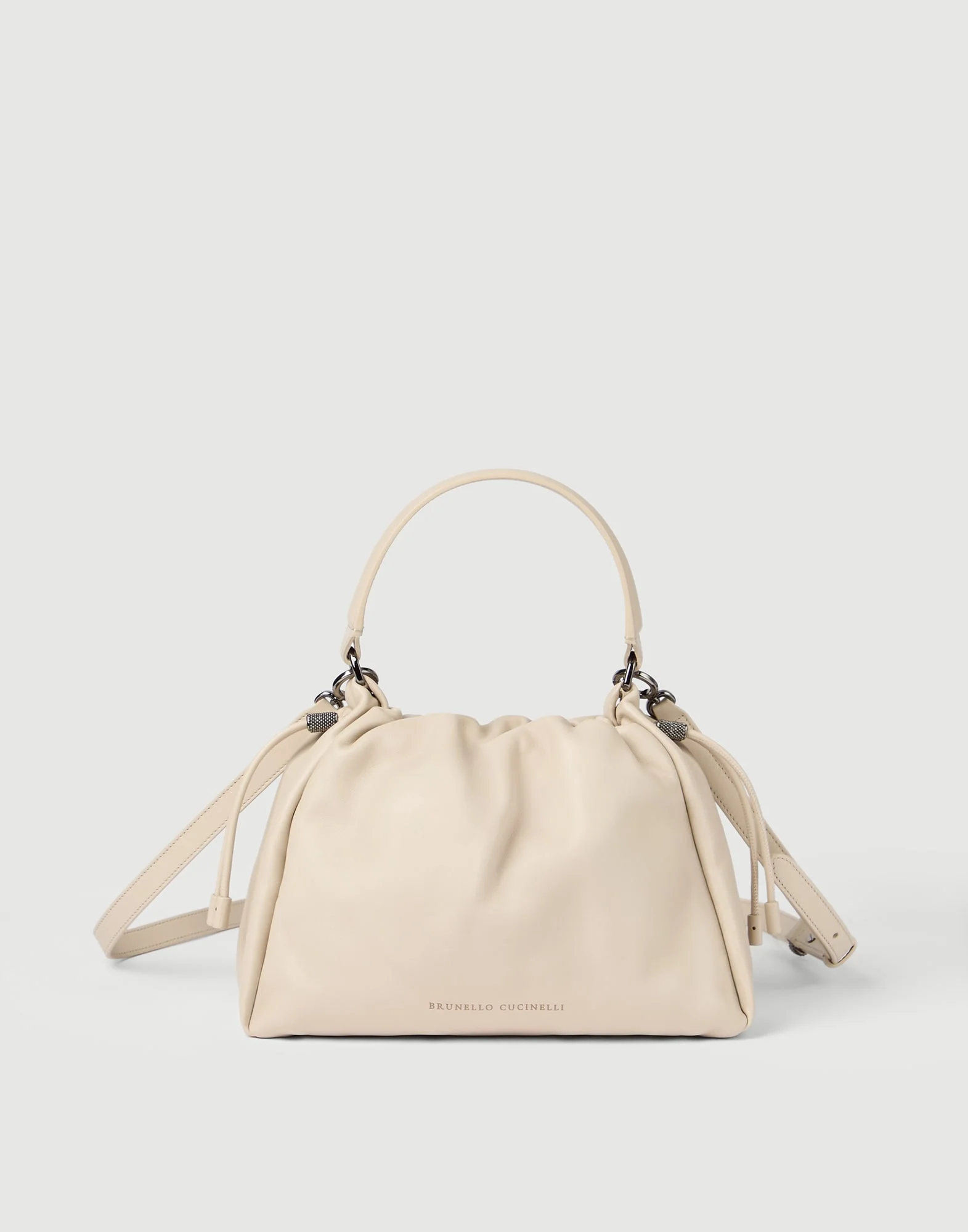Mellow small bucket bag in soft leather with monili - 1