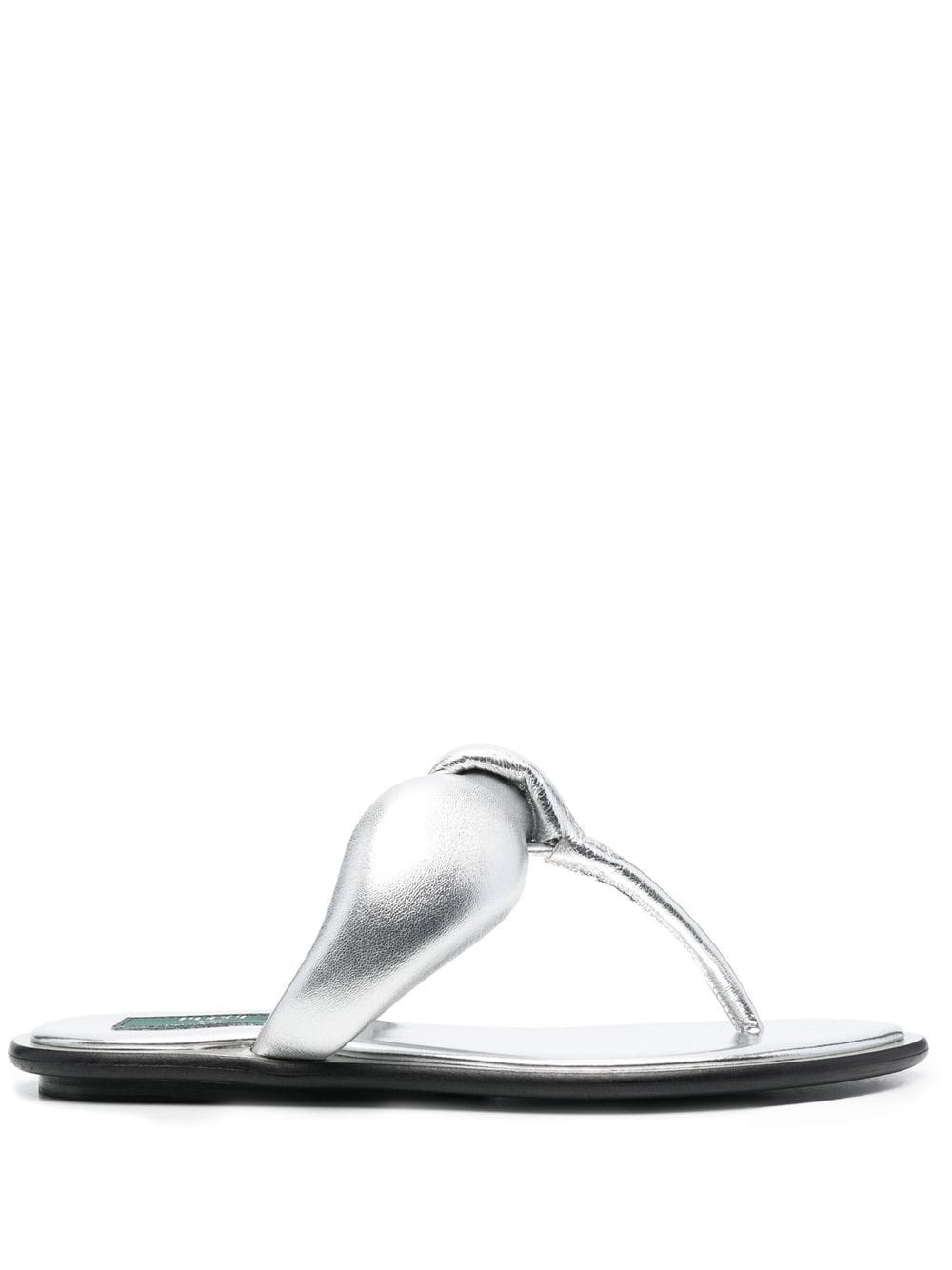 metallic-effect thong sandals - 1